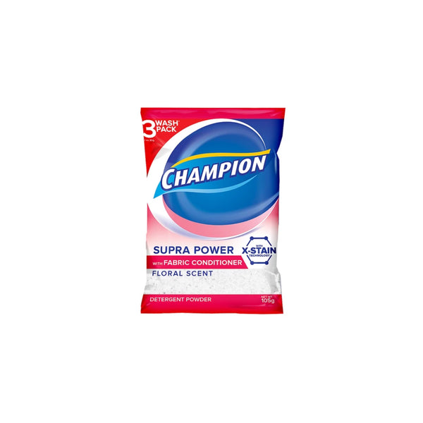 챔피온 Champion Supra Power with Fabric Conditioner Detergent Powder | 105g