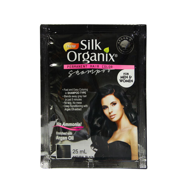 SILK ORGANIX COLOR SHAMPOO ARGAN OIL BLACK 25ML