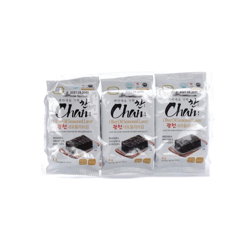 찬 올리브 오일 김 Chan Olive Oil Seasoned Laver | 4g x 3s