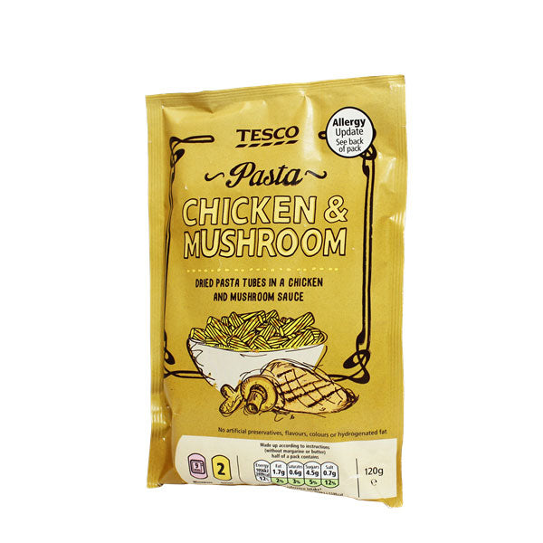 TESCO PASTA CHICKEN & MUSHOOM 120G