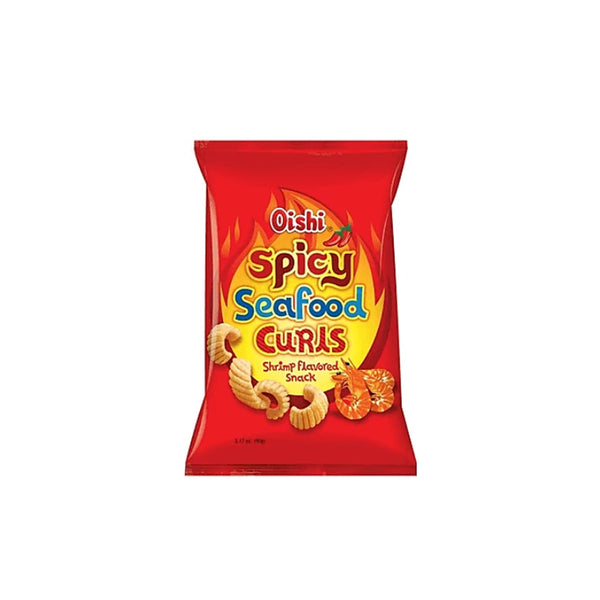 오이시 스파이시 Oishi Spicy Seafood Curls Shrimp Flavored Snack | 90g