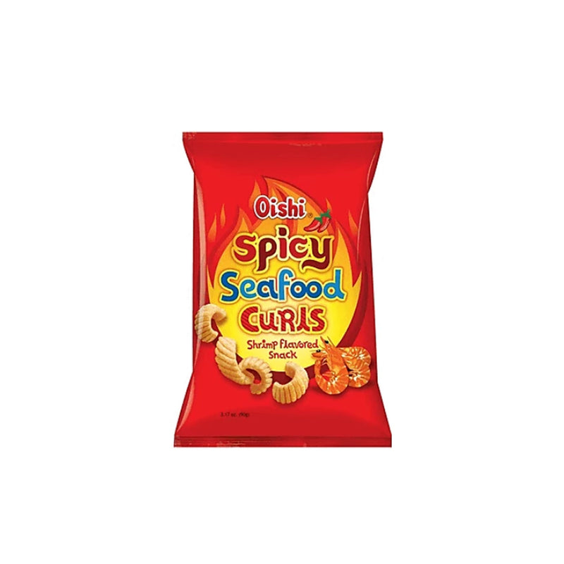 오이시 스파이시 Oishi Spicy Seafood Curls Shrimp Flavored Snack | 90g