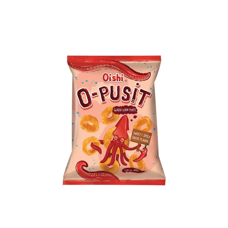 오이시 칩 Oishi Chip O-pusit Glazed Corn Puffs | 80g
