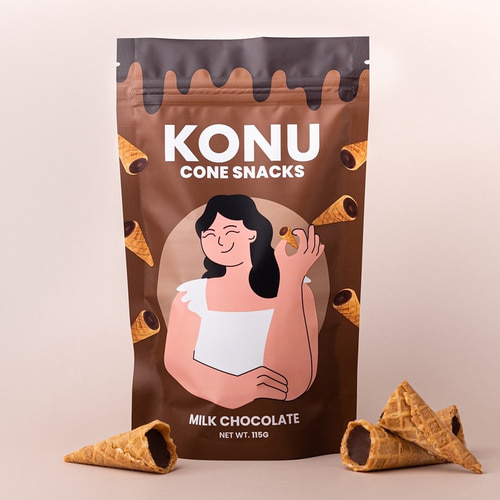 Konu cone snacks cookies&cream 115g