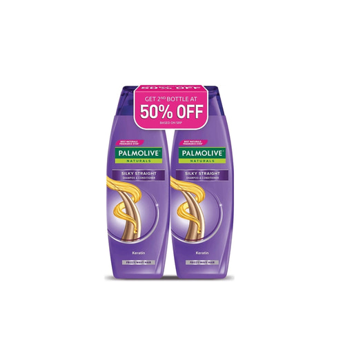 팜올리브 샴푸 컨디셔너 Palmolive Silky Straight Shampoo & Conditioner | 180ml x 2s Get 2nd @ 50% Off