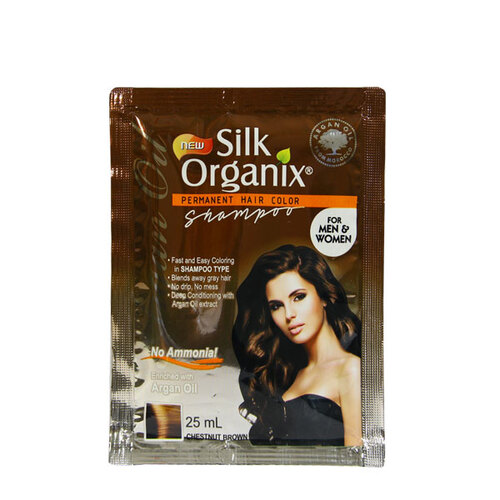 SILK ORGANIX COLOR SHAMPOO CHESTNUT BROWN 25ML